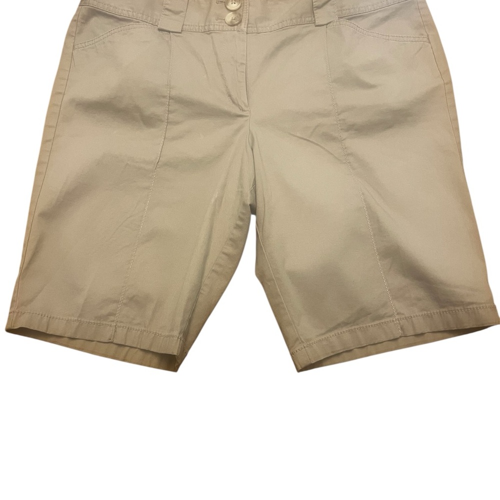 Ann Taylor Women's Tan Bermuda Shorts, long shorts, stretchy shorts